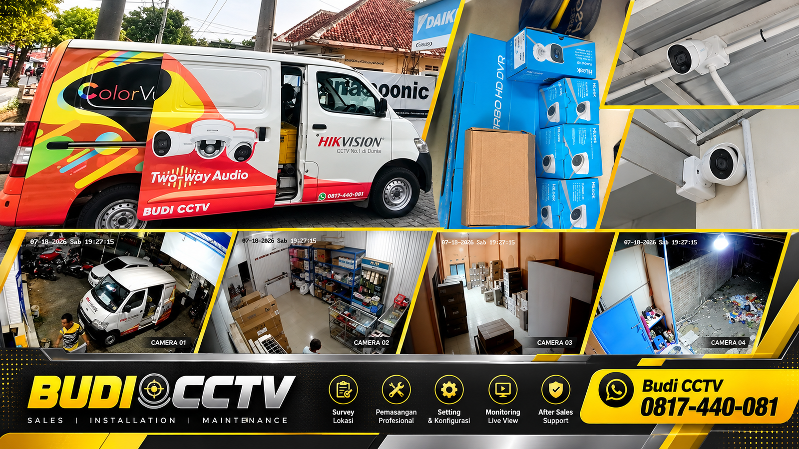 Instalasi CCTV Hilook Slawi dengan Layanan Purna Jual yang Responsif