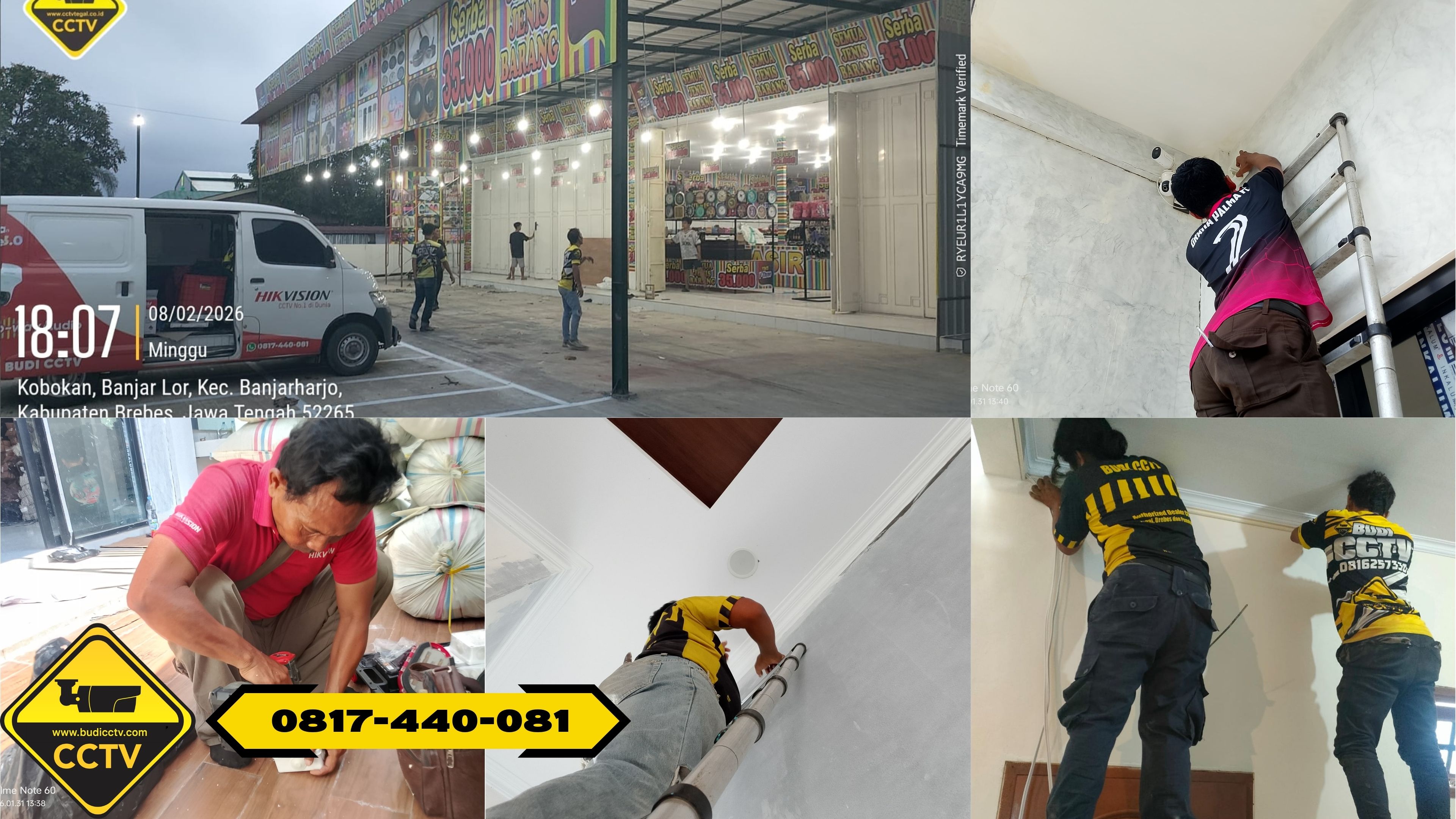 Pasang CCTV Hikvision 8 Channel 2MP Infra Red Full HD di Ruko Grobog