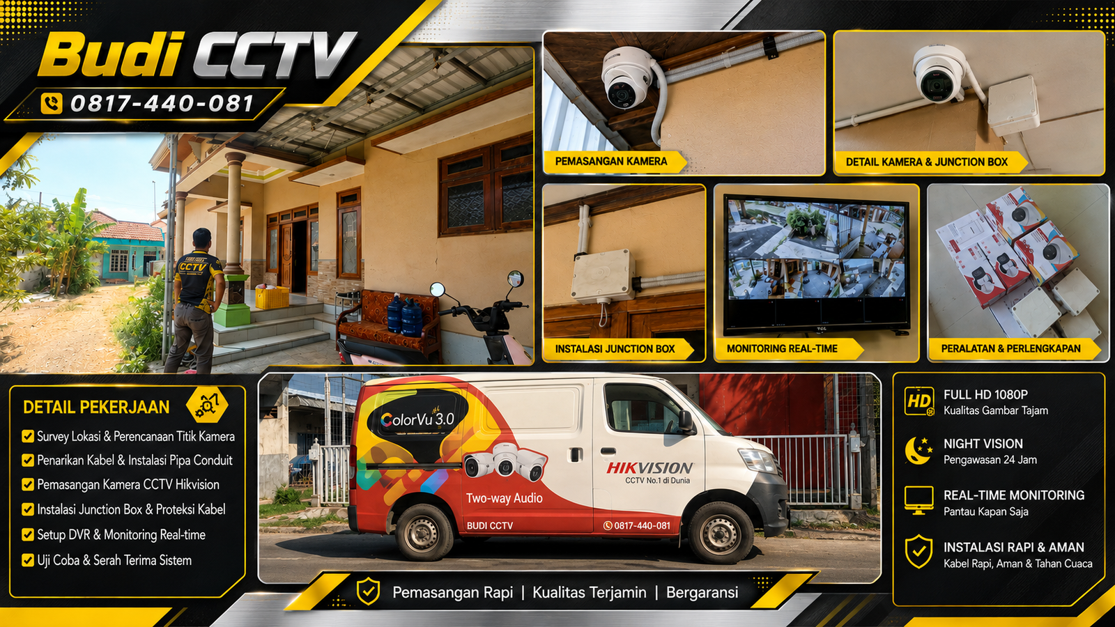 Instalasi CCTV Hikvision Two Way Audio di Slawi, Sistem Fleksibel Dikembangkan