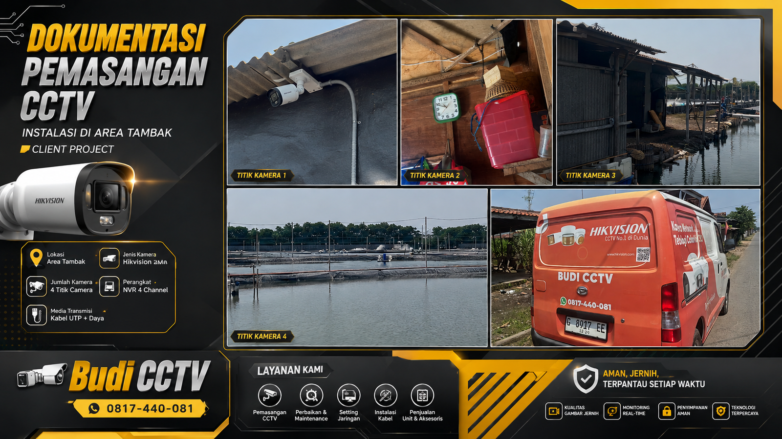 Pemasangan CCTV Hikvision Tambak Slawi, Stabil 24 Jam